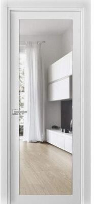 SARTODOORS Lucia 2166 White Wood Prehung Interior Door with Clear Glass