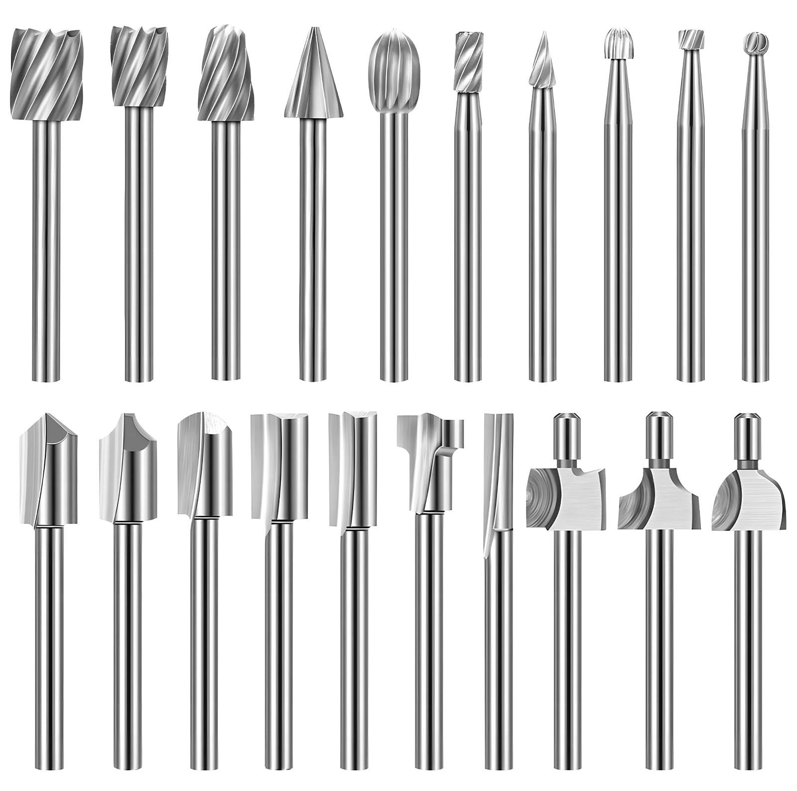Merkloze 20-delige frees cutter set voor houtbewerking en Dremel gereedschap