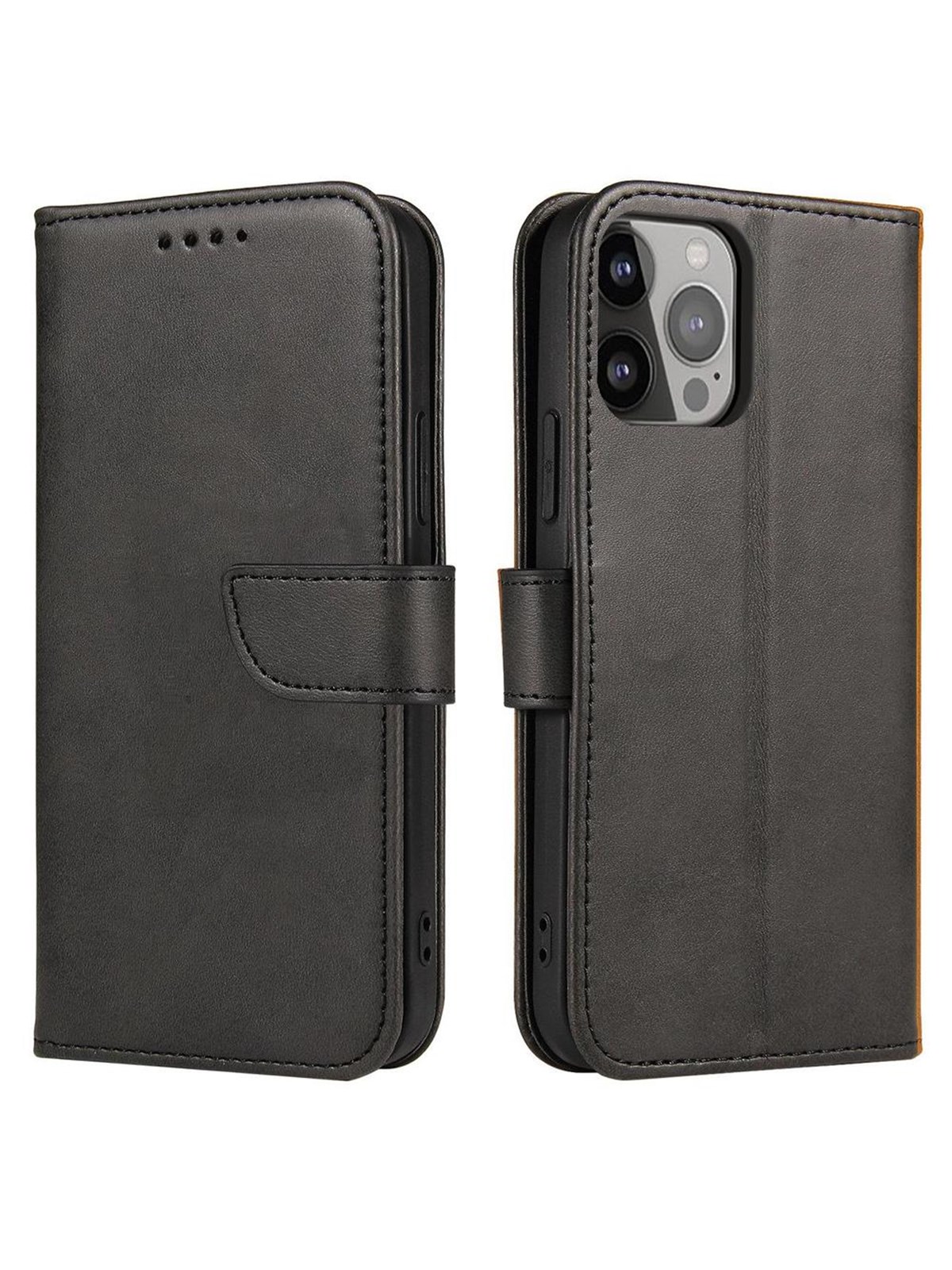 Hurtel Magnet Case Cover for TCL 30+ Flip Cover Wallet Stand Black