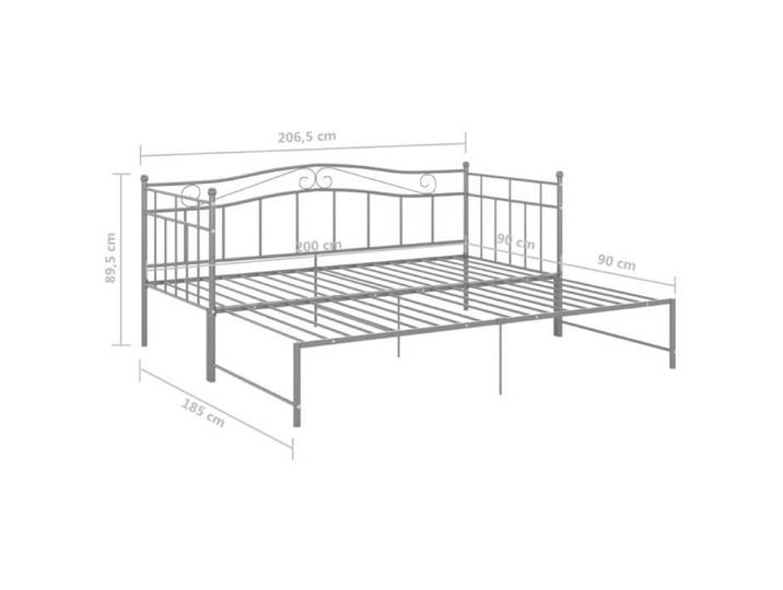 Canapé-lit extensible en métal gris VINGVO - 90x200 cm - pour 2 personnes