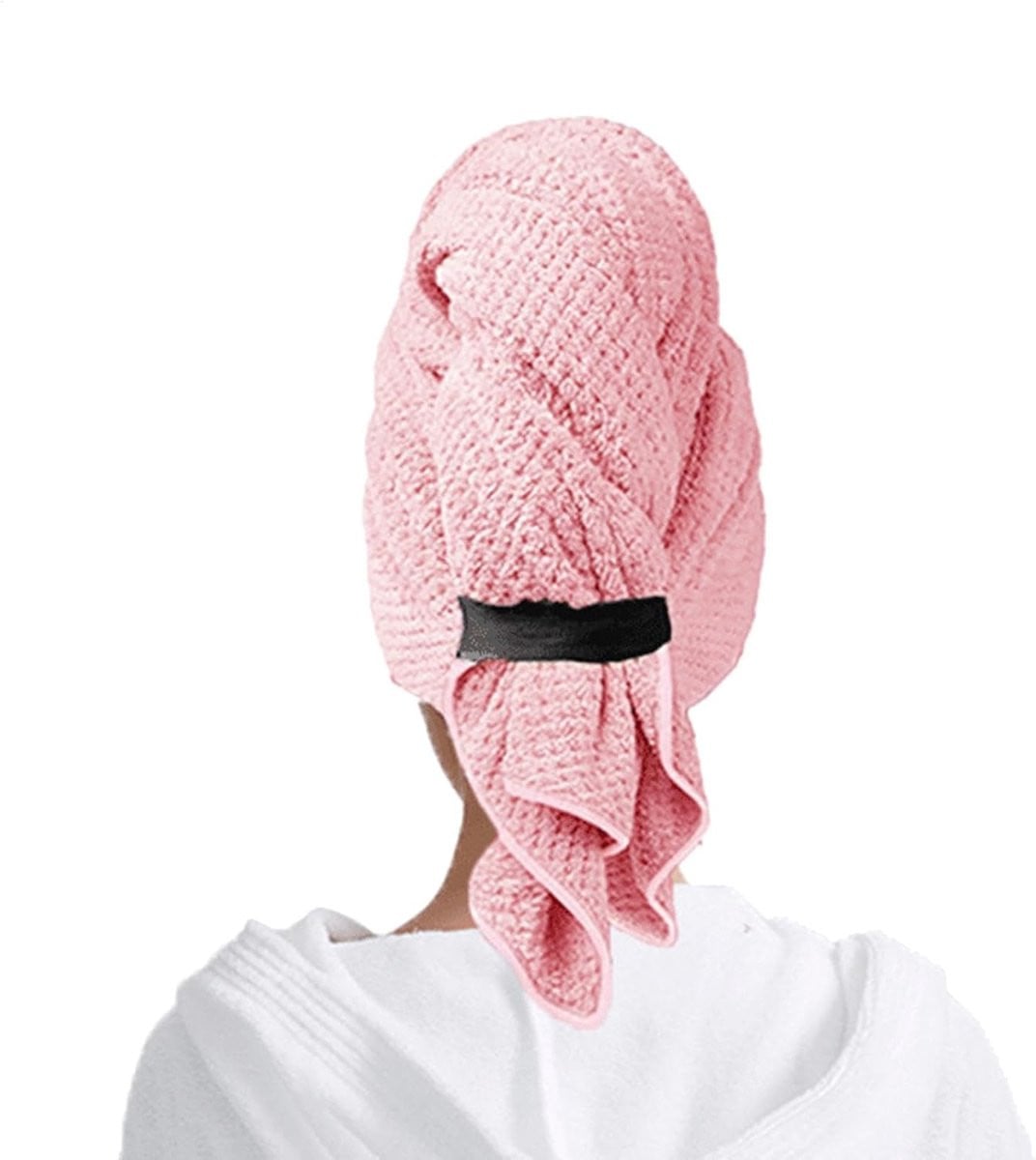 Microvezel Haar Handdoek Turban voor Volwassenen - Roze - 63 x 105 cm