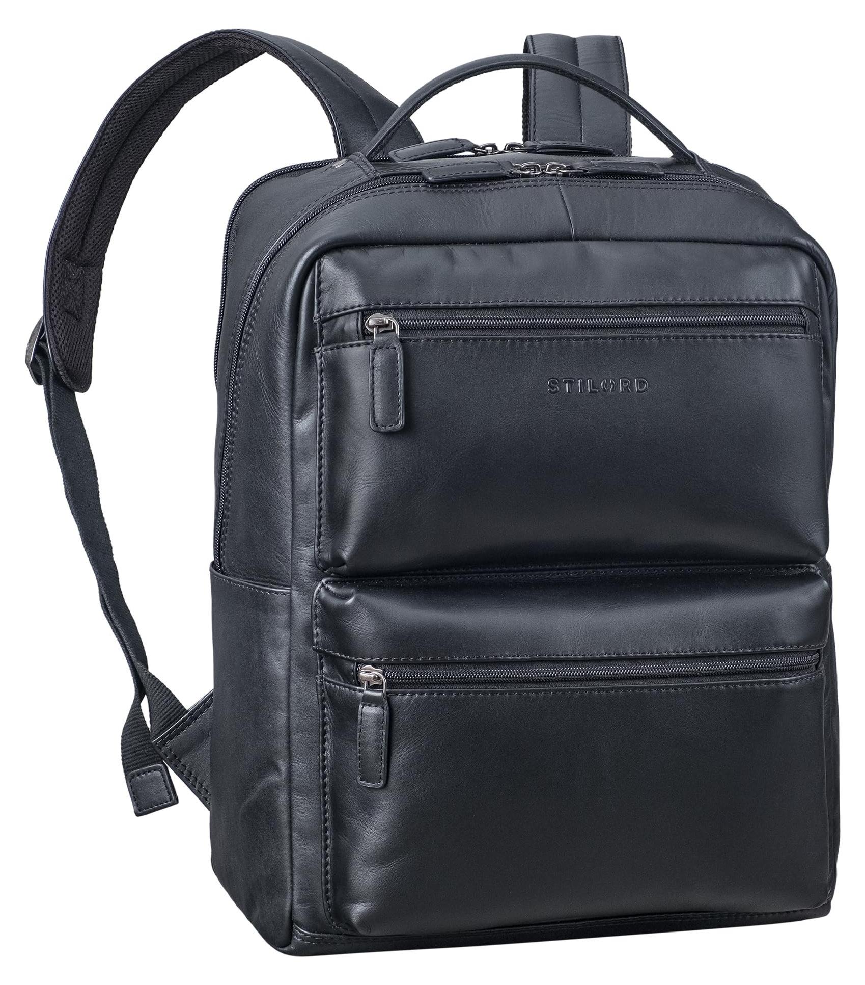 Stylischer Leder Rucksack mit Laptopfach bis 16 Zoll