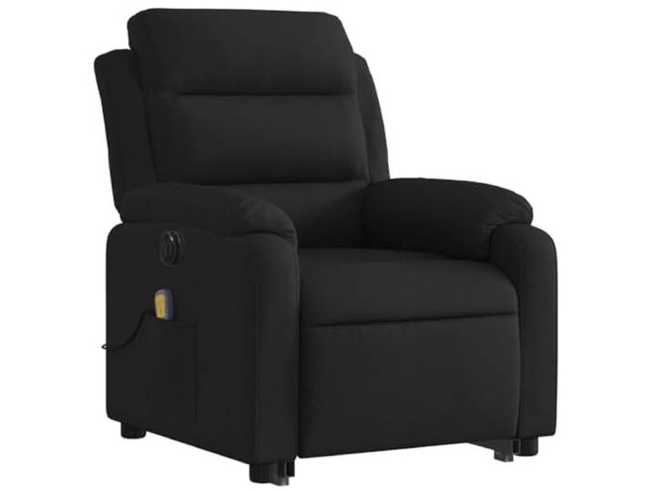 NLQMSU Elektrischer Massagesessel, neigbar, Stoff, Schwarz Elektrische Hebe- und Neigefunktion, 6 Massagepunkte, 135 Grad, Rahmen aus Holz und Metall, 110 kg