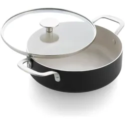 KitchenAid - Coloured Aluminum Covered Skillet with 2 Side Handles - Matte Black - 24 cm, Pfanne + Kochtopf, Schwarz