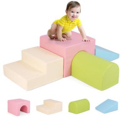Costway Climb and Crawl Foam Block Play Set for Infant Baby-Multicolor