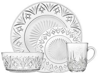 Godinger Dublin Crystal 16 Piece Dinnerware Set, Service for 4