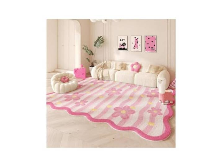 EnxJire Teppiche mit unregelmäßiger Form for das Wohnzimmer Flauschige weiche Kinderteppich-Haushaltsverdickte Bodenmatte(Color4,200x250cm)