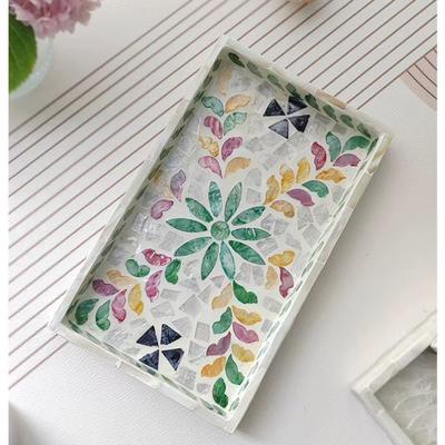 Youfap Market Colorful Rectangular Shell Tray, Decorative Storage Board, Stylish Container mix