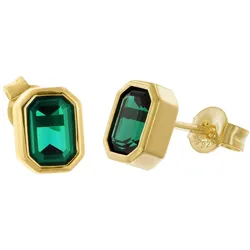 trendor 68591 Damen-Ohrringe Gold auf 925 Silber synth. Turmalin Ohrstecker