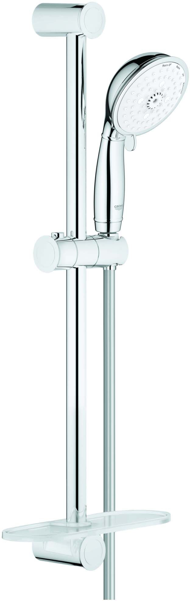 Grohe Tempesta set de douche 27609001 chromé , barre de douche 60 cm, 4 modes de jet, limiteur de débit 9,5 l/min