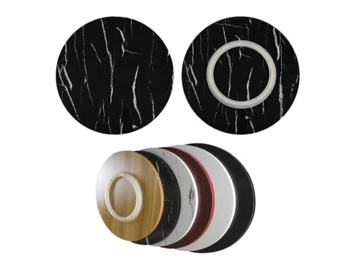 SMELEDFCFK Drehteller 80cm 100cm 120cm Holz 360° Drehbar Servierteller Für Tische, Lazy Susan Drehteller Aus Holz Für Esstisch, Großer Drehplatte Einfach Alle Lebensmittel Zu Teilen(Black Marble,80cm/