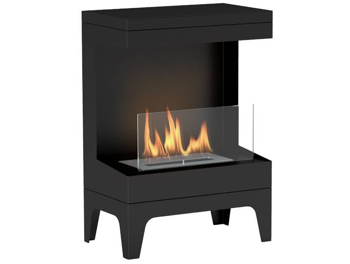 Cheminée au bioéthanol en acier Homcom avec verre Homcom 38X22X54 cm Noir