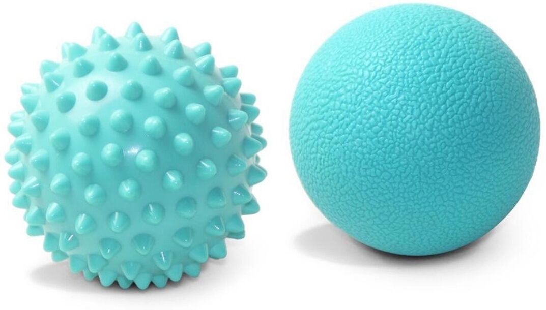 INF Set de massage des pieds et relaxation musculaire - Balle à picots 7cm + balle lisse, TPE, Vert