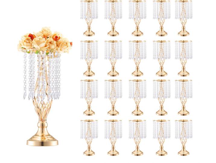 VEVOR 20x 43 cm Gouden Bloemenstandaard Moderne Bloemenvaas Bruiloft Decoratie Vazen