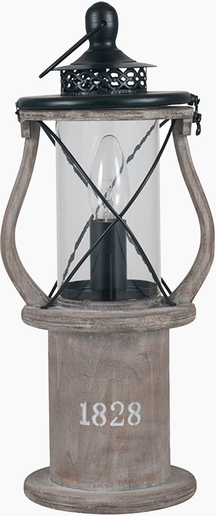 Pacific Lifestyle - Gibson Wood Lantern Table Lamp in Antique Wood