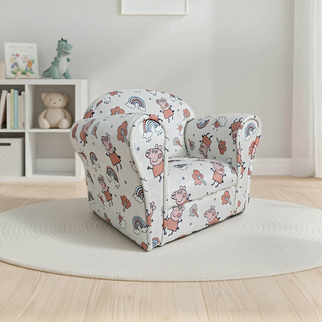 Zoomie Kids Children's Novelty White Peppa Pig 47cm H X 39cm W X 39cm D