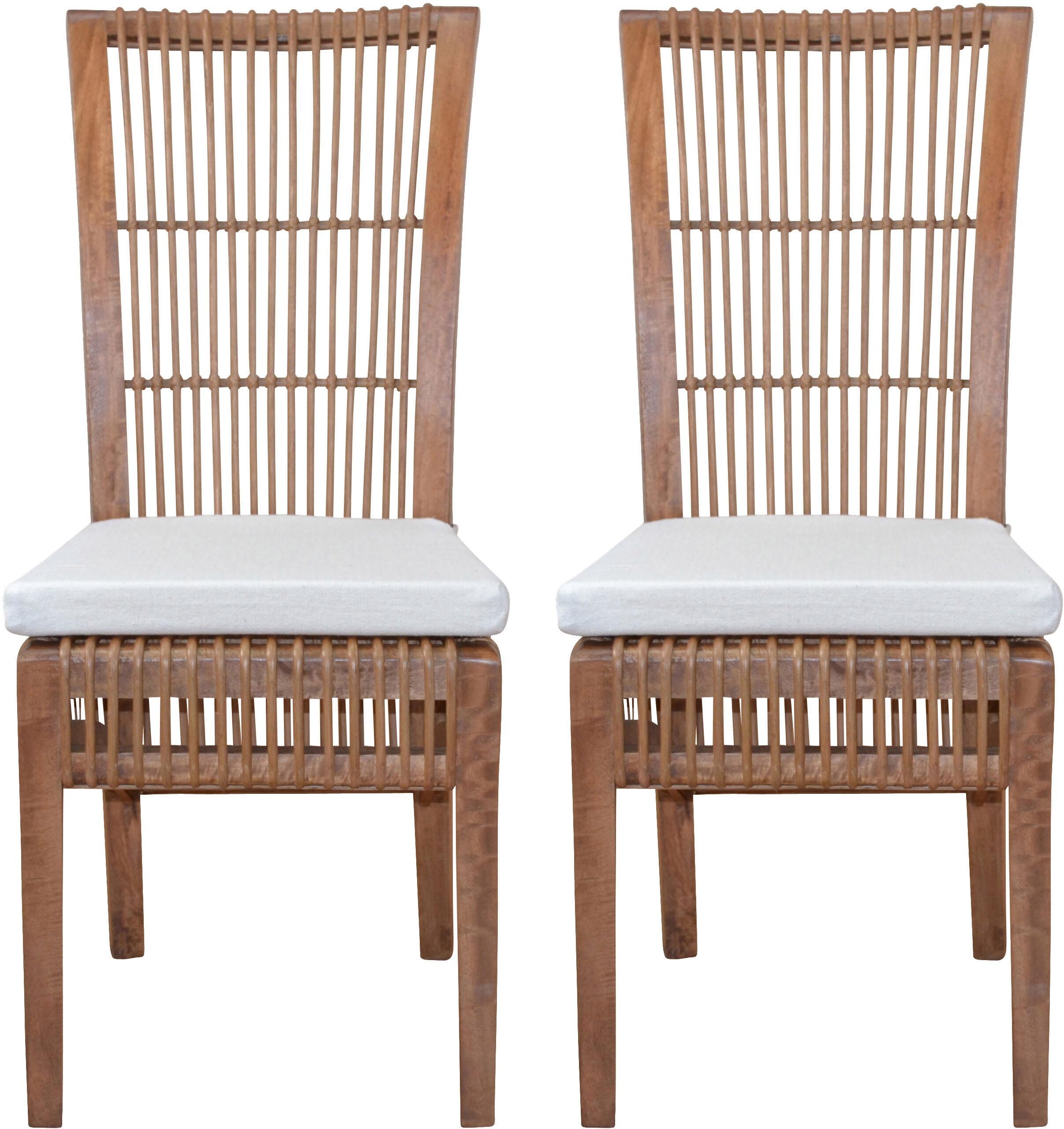Rattanstuhl HOME AFFAIRE, braun, B:45cm H:104cm T:60cm, Rattan, Stühle, Rattanstuhl, Handarbeit aus Rattan (2er-Set)
