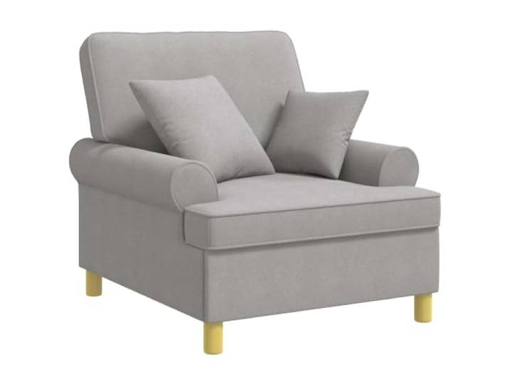 vidaXL XL-Sessel mit Kissen Wolkengrau Stoff Genieße eine bequeme und großzügige Sitzfläche. Der Stoff aus 100 % Polyester bietet hohen Sitzkomfort