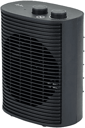 Calefactor portátil - Jata JCTV1193, 2000W, 2 Niveles de Calor, Termostato, Asa Transporte, Seguridad Antivuelco, Negro
