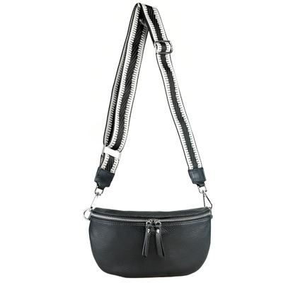 Umhängetasche "Nico", Damen, Gr. B/H/T: 30cm x 15cm x 7cm onesize, schwarz, Leder, COLLEZIONE ALESSANDRO, Taschen Umhängetasche, Ledertasche mit breitem Trageriemen