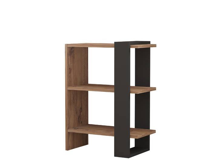 Bibliothèque en bois Ova - 51 x 25 x 70 cm - ChêneAnthracite