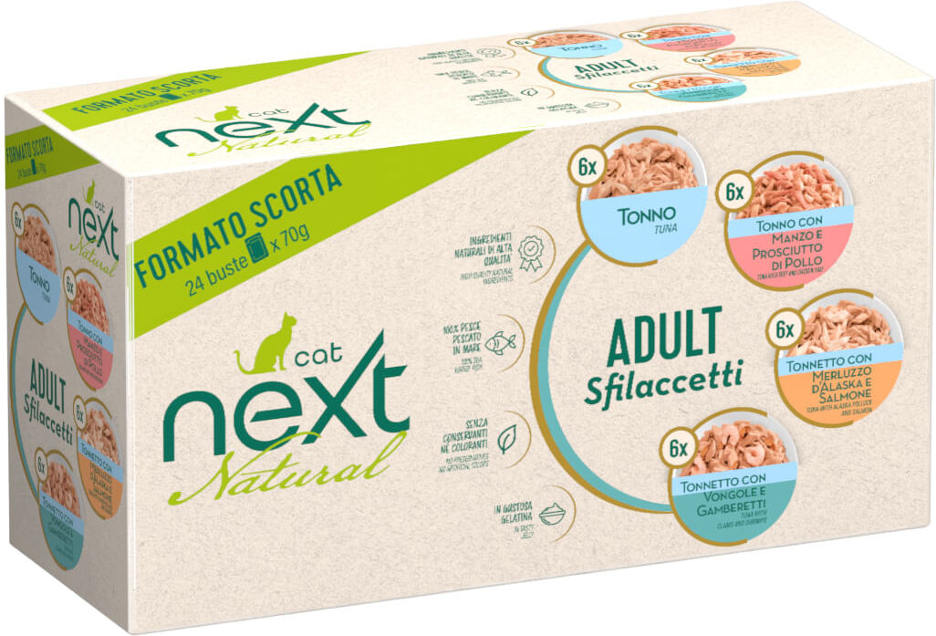 Set Prova Multigusto 48x70G Next Cat Natural Multipack MIX MULTIGUSTO