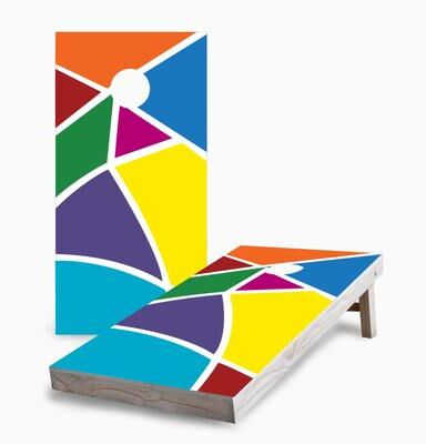 Skip's Garage Abstract Corn Hole Board Set with Hole Lights