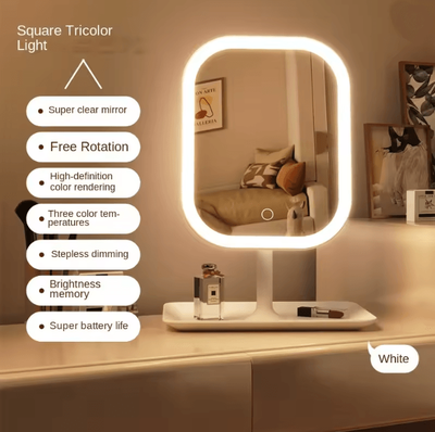 Inspire Essentials Modern LED Vanity Makeup Mirror With Touch Control white