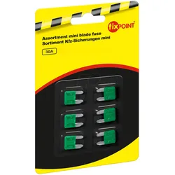 KFZM-SORT 30A - KFZ-Sicherungen, mini, 6-er Pack, 30A
