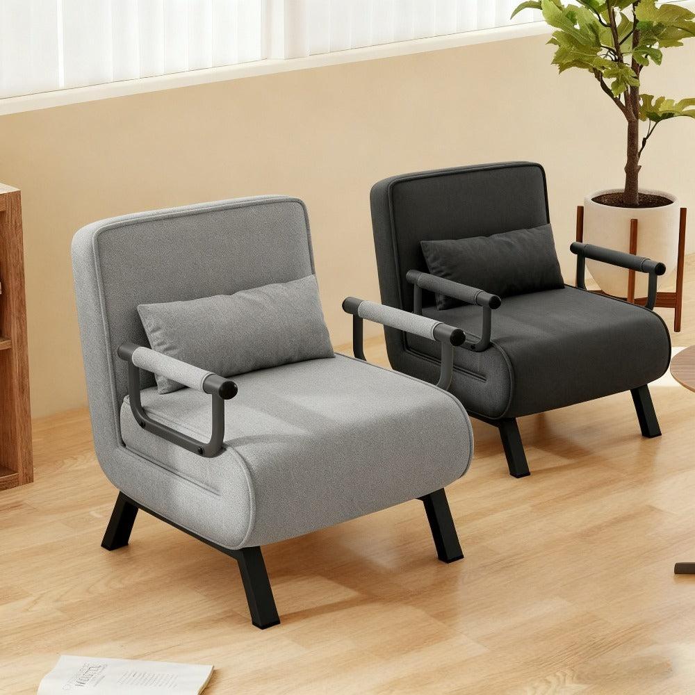 Multifunktionelles Schlafsofa - Verstellbare Rückenlehne - Tragfähigkeit: 150 kg - Bezug aus Leinenstoff