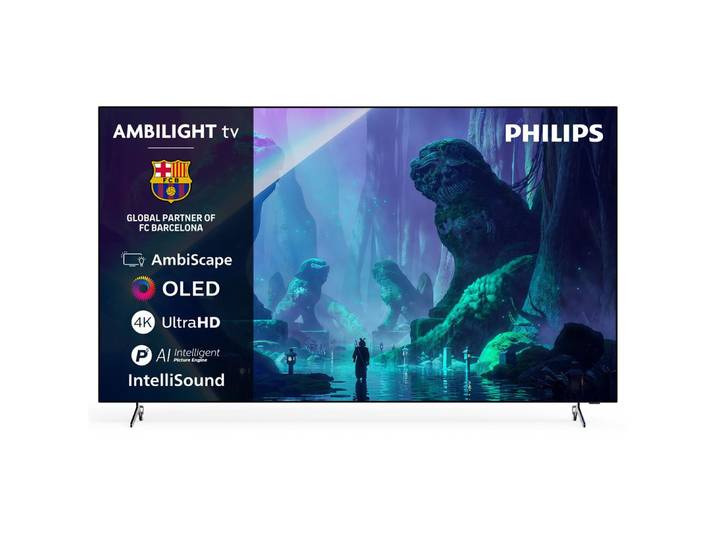 Philips – Téléviseur Oled 55 Pouces 4k 120 Hz – Ambilight Trois Côtés – Hdr10+ Adaptive\, Dolby Vision – Son Dolby Atmos\, Titan Os