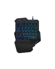 LogiLink Illuminated one-hand gaming Tastatur hintergrundbeleuchtet USB Schwarz (ID0181)