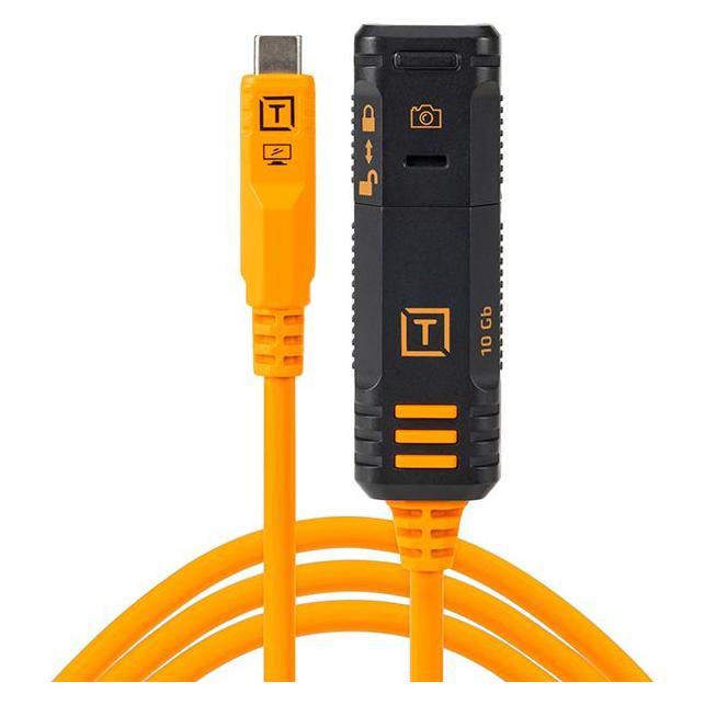 Tether Tools TetherPro Optima 10G USB-C TetherBoost Verriegelungsverlängerungskabel (4.80 m, USB 3.2 Gen 2, 100 W) (TBP3G2-ORG)