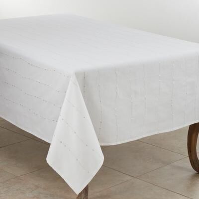 Saro Lifestyle Modern Tablecloth With Embroidered Design