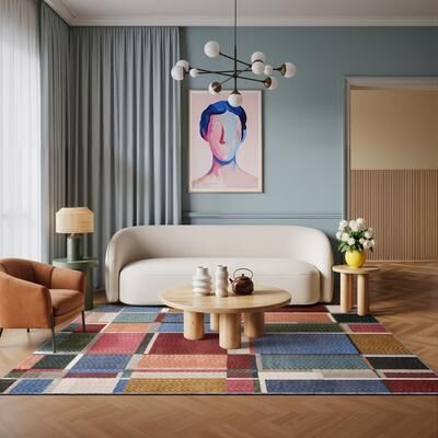 Style Haven Tobias Modern Color Block Multi-colored Area Rug