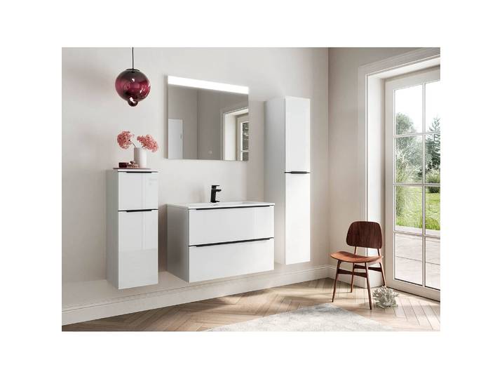 Waschtisch MYBA II 80cm Weiß/Hochglanz Weiß