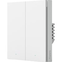 Smart Wall Switch H1 - zwei Wippen ohne Neutralleiter, Taster weiß
