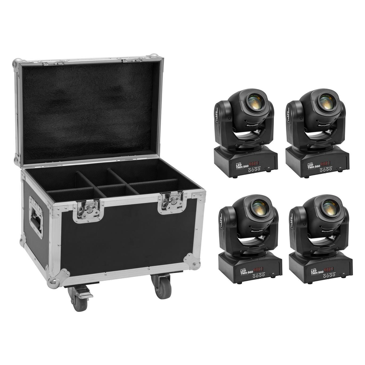 Eurolite Set 4x LED TMH-S60 Moving-Head-Spot + Case (60 W, LED) (20000955)