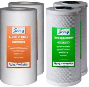 iSpring F4WGB21B Whole House Sediment & Carbon Filter Set
