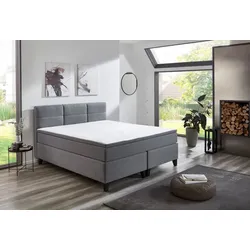 Boxspringbett Samiro 180 x 200 cm Stoff Grau