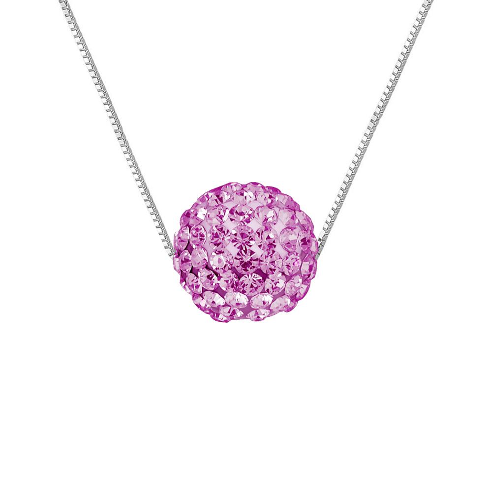 Preciosa Crystal Sphere Collier 10-11 mm Pink Silver 925