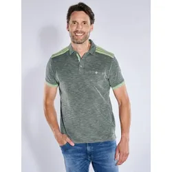 engbers Herren Poloshirt Grün regular gemustert Kent-Kragen - M