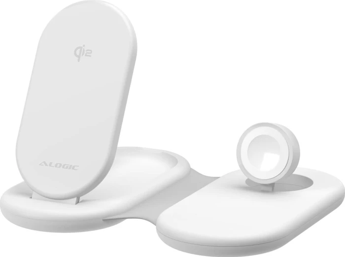 Alogic PACKAWAY 3IN1 QI2 WIRELESS CHARGING STAND WHITE