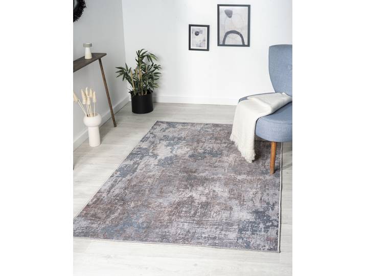 Outdoorteppich Avery , blau (grau, blau, braun), B:120cm H:10mm L:180cm, Polyester, MYFLAIR MÖBEL & ACCESSOIRES, Teppiche, Outdoorteppich, Kurzflor, modernes Design, waschbar, In- und Outdoor geeignet