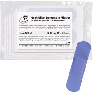 Söhngen Pflaster Detectable 1009983, 40 Strips, wasserfest, detektierbar, sensitiv, 7,2 x 2cm