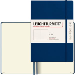 Leuchtturm1917 Notizbuch Medium, 362864, Karton Softcover, Marine, 62 Blatt / 123 Seiten, 80 g/m², blanko, A5