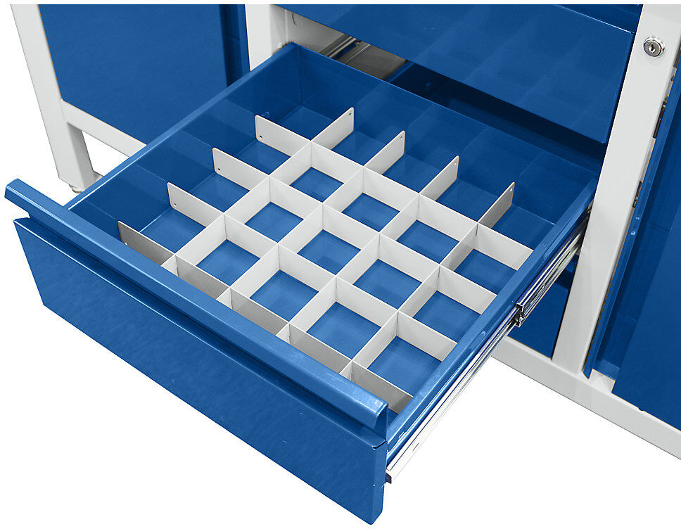 kaiserkraft Schubladeneinteilungs-Set, 4 Längs- und 4 Querteiler, für Werkbänke