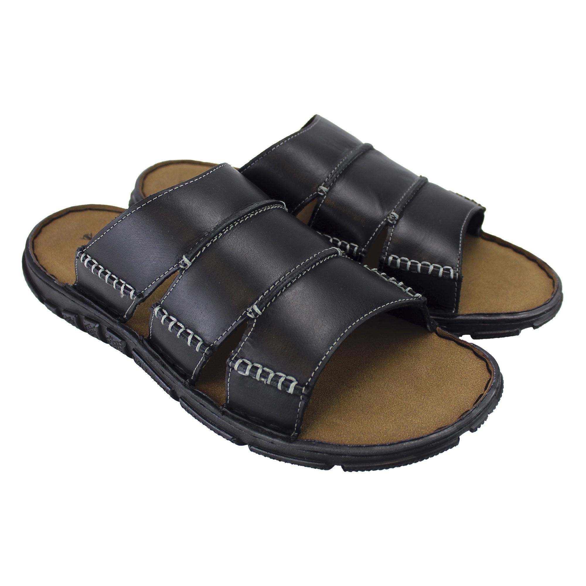 Herren Sommer Strand Leder Slipper