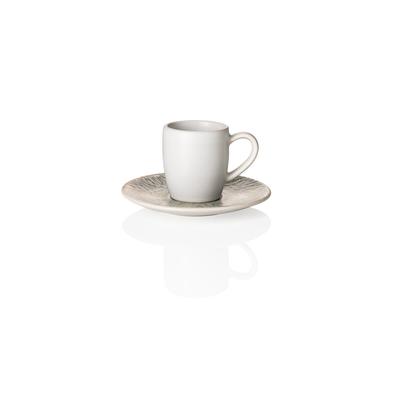 12x Espresso- und Untertasse Set ROCKZZERO, 80 ml, coupe iris, Steinzeug