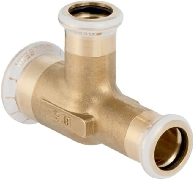 Geberit Té Mapress acier C d= 22x18x18mm, réduit, laiton (61195)